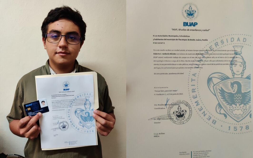 Autoridades municipales pidieron a los pobladores facilitar las actividades del universitario. Foto: Ayuntamiento de Tlacotepec