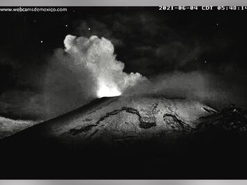 Monitoreo del volcán Popocatépetl, 4 de junio 2021