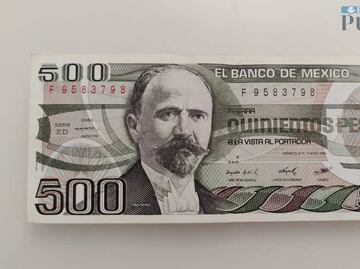 Cuánto vale actualmente el billete de 500 pesos de Francisco I. Madero