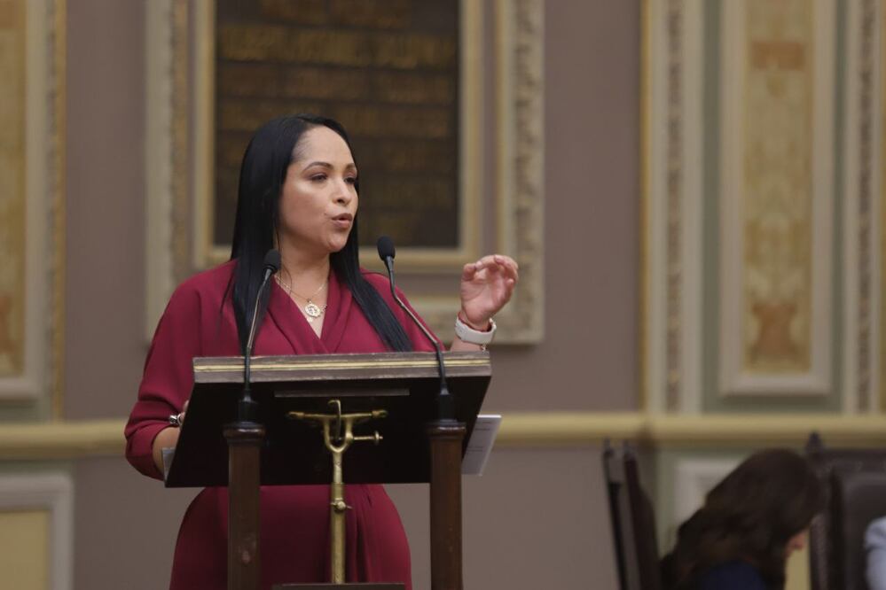 La secretaria de Bienestar, Lizbeth Sánchez, se postulará como aspirante a la gubernatura de Puebla | Foto: Agencia Es Imagen para El Universal Puebla