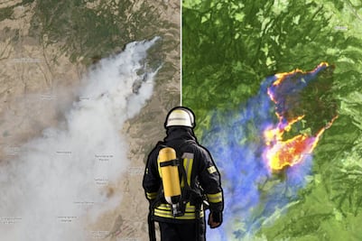 Así se ve desde el espacio el voraz incendio forestal de Libres en Puebla y Altzayanca, Tlaxcala