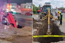 Reparan socavón en la Puebla–Tlaxcala donde cayó un automóvil tras fuertes lluvias