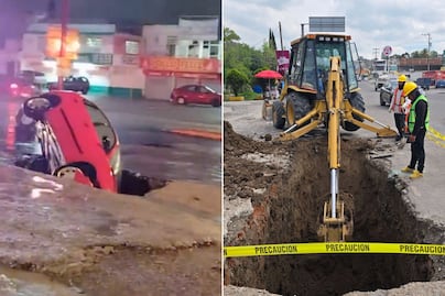 Reparan socavón en la Puebla–Tlaxcala donde cayó un automóvil tras fuertes lluvias