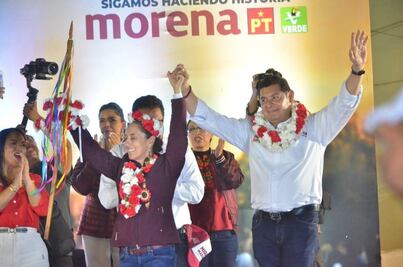 En Huauchinango, 30 mil personas reciben a  Sheinbaum y Armenta