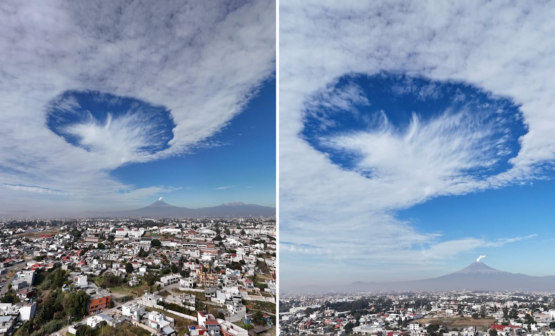 Un fenómeno curioso se presentó en el cielo de Puebla | Foto: EsImagen