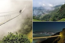 El puente tibetano en un Pueblo Mágico de Puebla para caminar entre la neblina