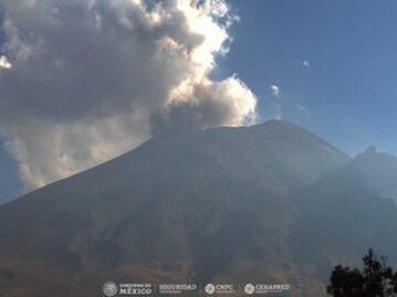 Volcán Popocatépetl registra una explosión y 2 sismos en las últimas horas