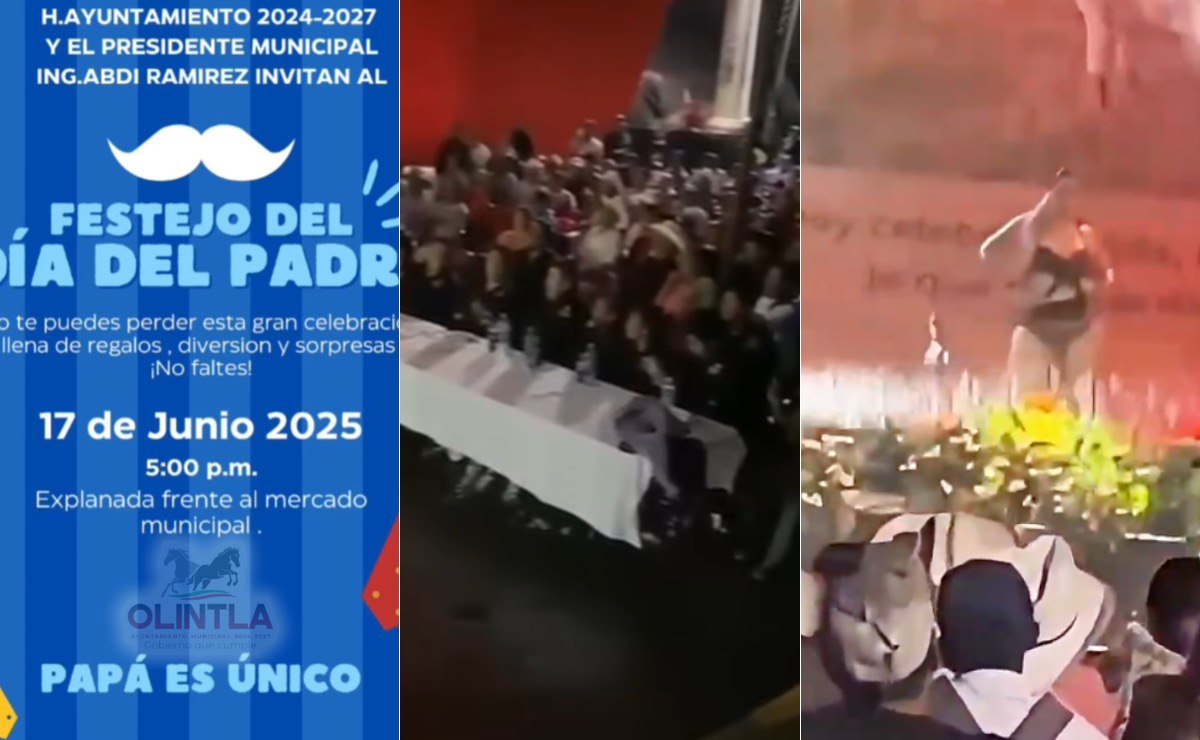 Ayuntamiento de Olintla festeja a papás con un espectáculo de streaptease