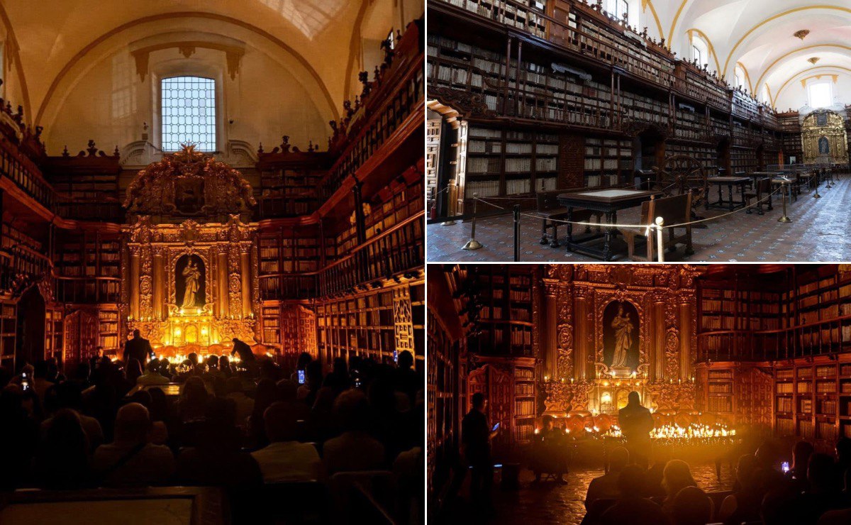 Biblioteca Palafoxiana dañada por concierto a la luz de las velas