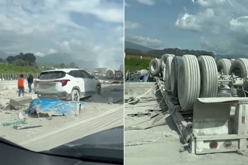 Un accidente en la autopista México-Puebla dejó dos personas muertas | Foto: Captura de video Redes Sociales