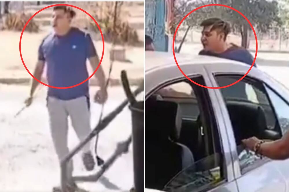 Un hombre fue captado en video agrediendo a una familia en Puebla | Foto: Captura Redes Sociales
