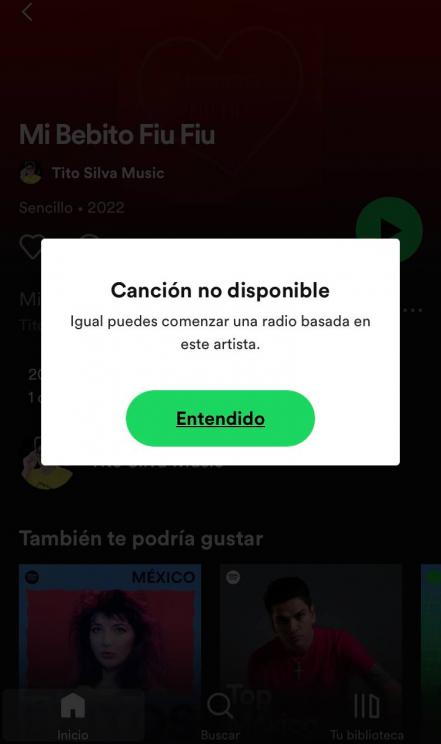 Spotify elimina Mi bebito Fiu Fiu; las redes reaccionan