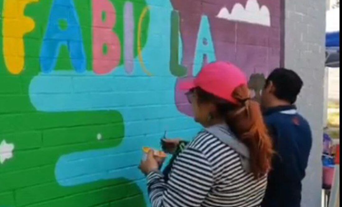 Familiares y amigos pintaron este mural de recuerdo a Fabiola | Captura de Pantalla