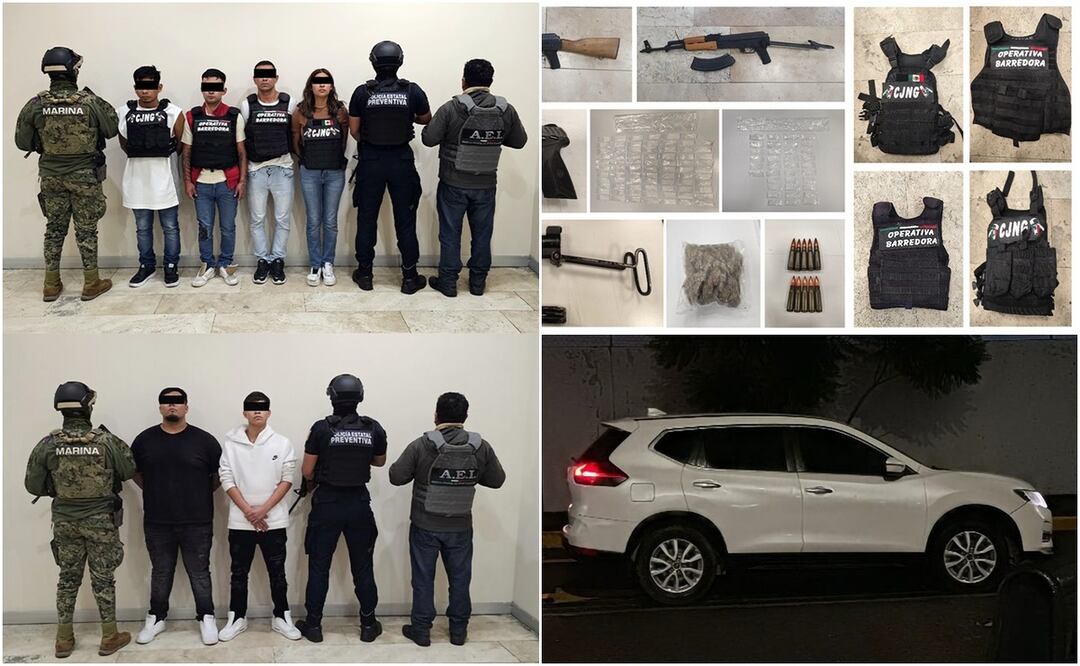 Con los ahora detenidos, dos de ellos originarios de Jalisco, se localizó una camioneta posiblemente relacionada en el homicidio de un policía estatal custodio | Foto: SSP