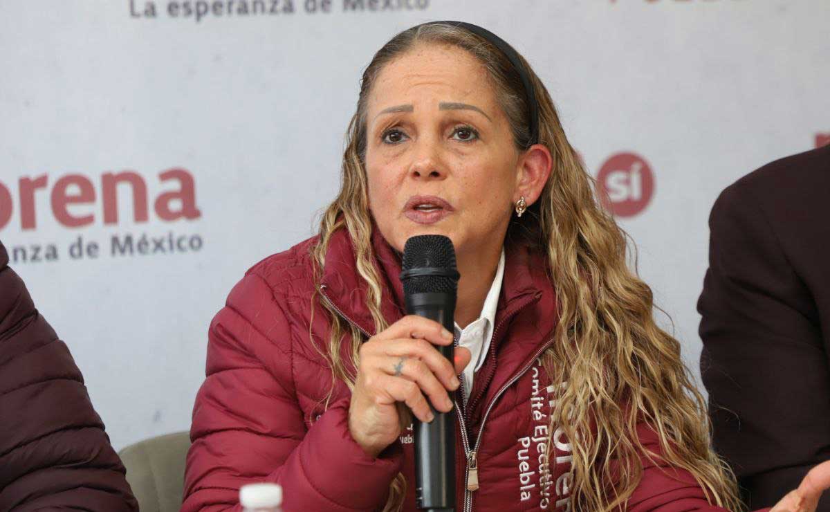 La dirigente estatal de Morena, Olga Romero, informó sobre los gastos del 2023 | Foto: agencia Es Imagen para El Universal Puebla
