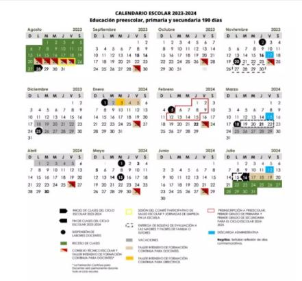 Este es el calendario del Ciclo Escolar 2023-2024, aquí las fechas de vacaciones y puentes