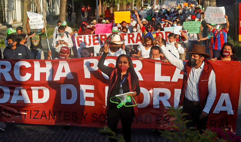 Morenistas marchan en rechazo a candidaturas