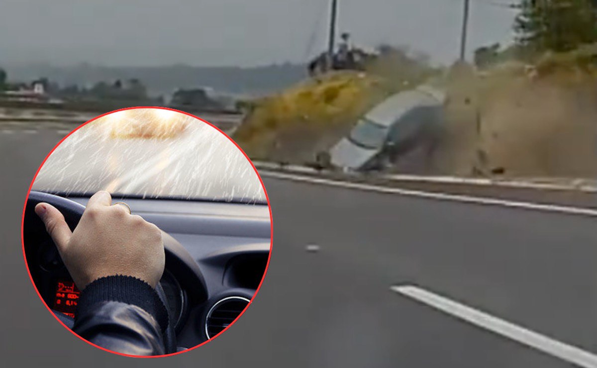 VIDEO Captan impactante choque en la autopista México-Puebla por exceso de velocidad