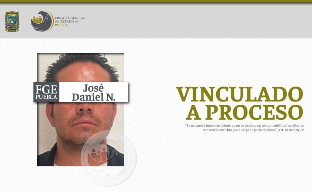 José Daniel N. fue vinculado a proceso por violar a su hija desde que tenía seis años en un departamento de San Bartolo. | Foto: Fiscalía General del Estado