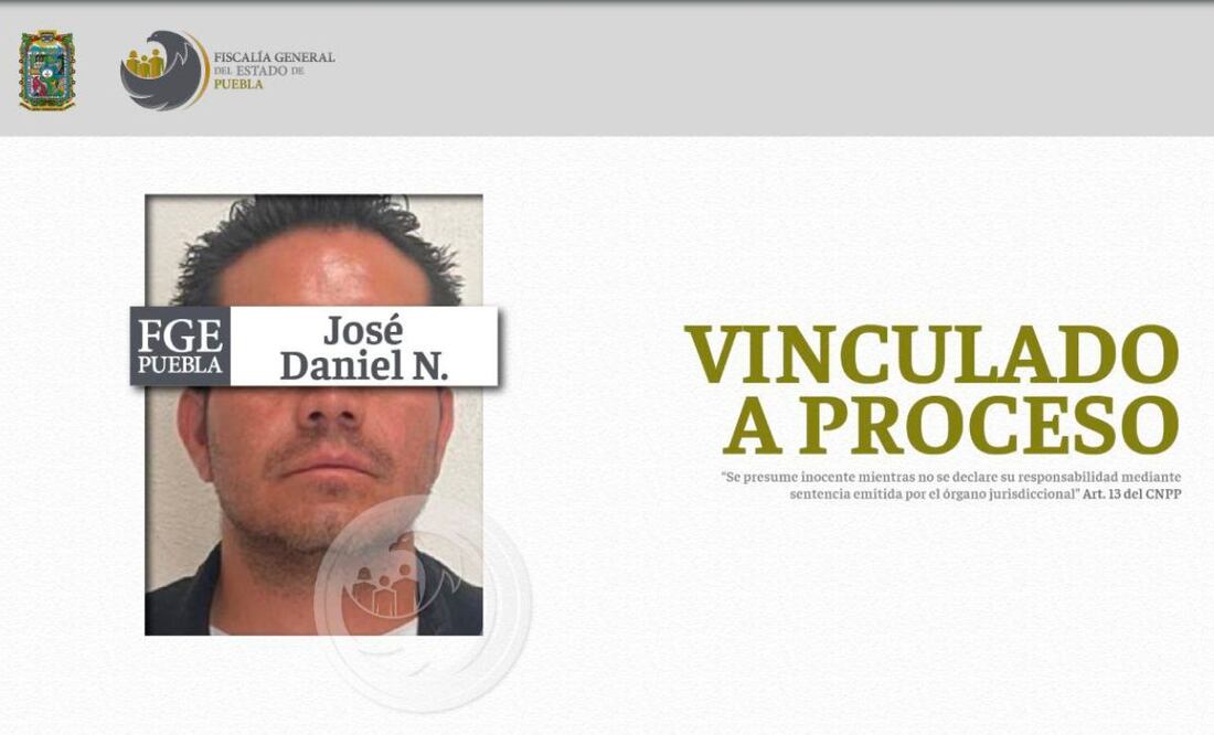 José Daniel N. fue vinculado a proceso por violar a su hija desde que tenía seis años en un departamento de San Bartolo. | Foto: Fiscalía General del Estado
