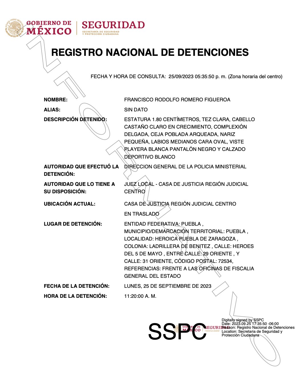 Foto: Secretaría de Seguridad y Protección Ciudadana