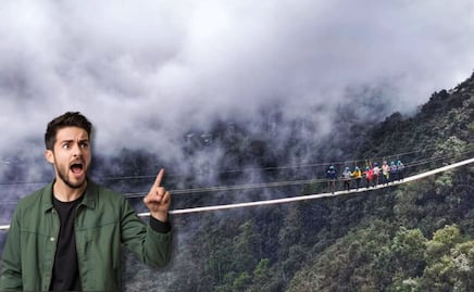 Así es el temible puente tibetano de Tlatlauquitepec