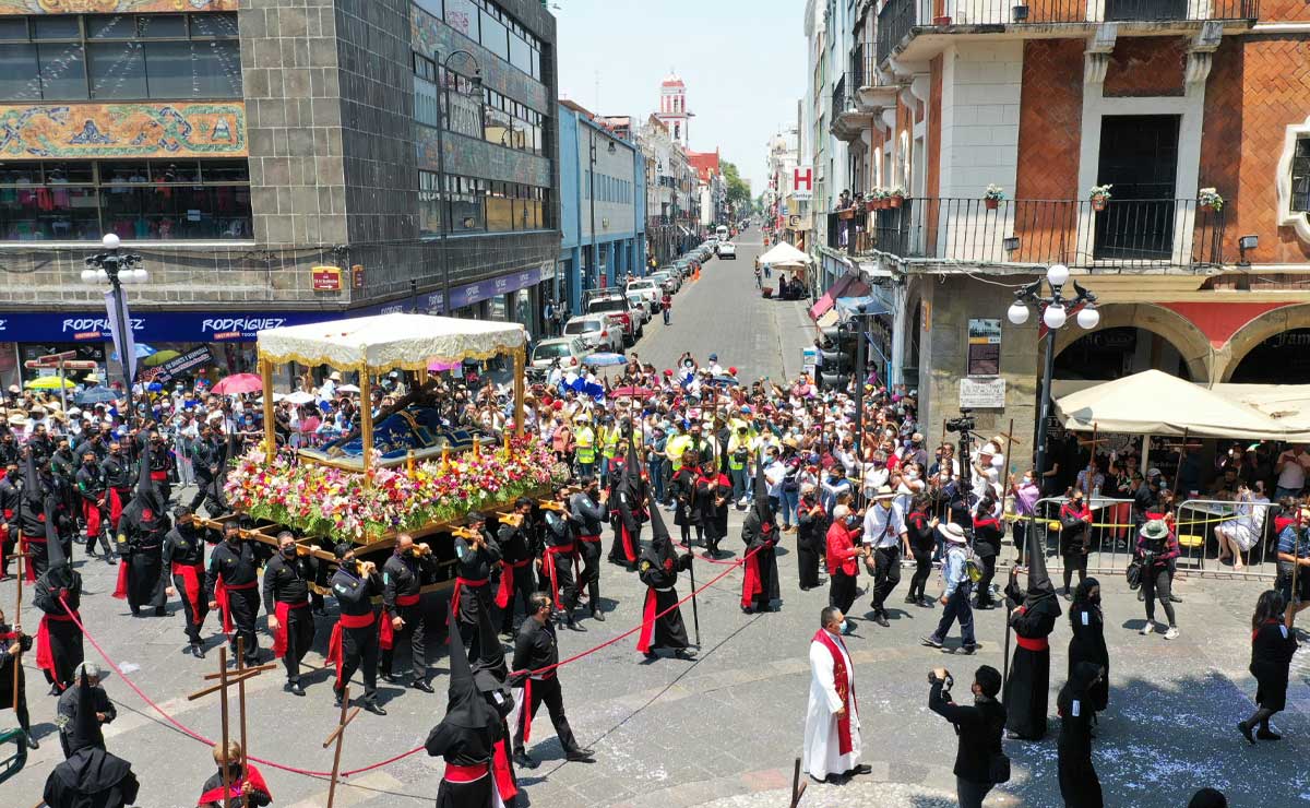 Así fue la Procesión de Viernes Santo en Puebla tras 2 años de ausencia