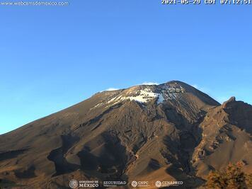 Monitoreo del volcán Popocatépetl, 29 de mayo 2021