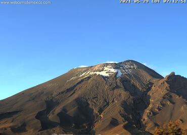 Monitoreo del volcán Popocatépetl, 29 de mayo 2021