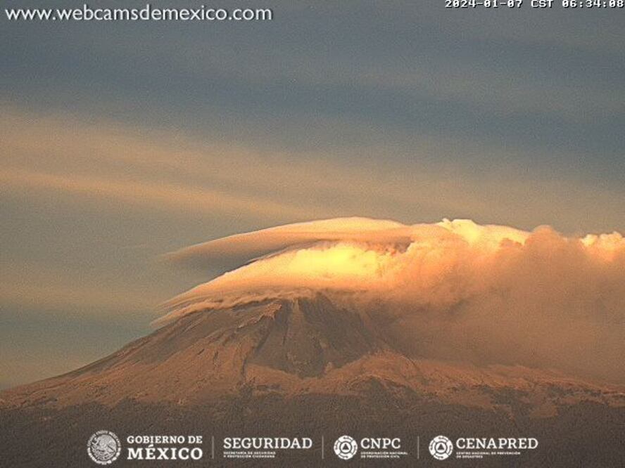 Por exhalaciones de ceniza hay poca visibilidad en la zona | Webcams de México