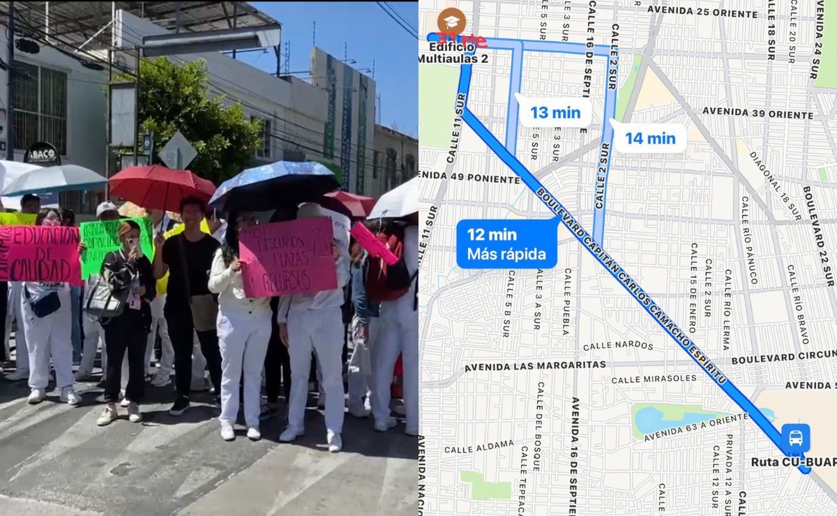 Estudiantes de Medicina de la BUAP marchan a CU; sigue el paro