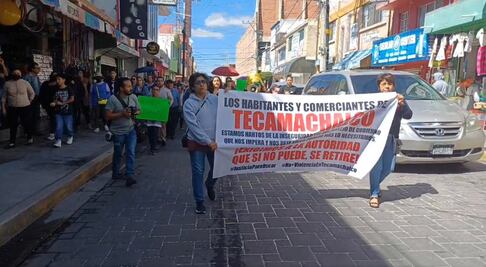 Manifestación en Tecamachalco: Exigen justicia tras asesinato de empresario en asalto