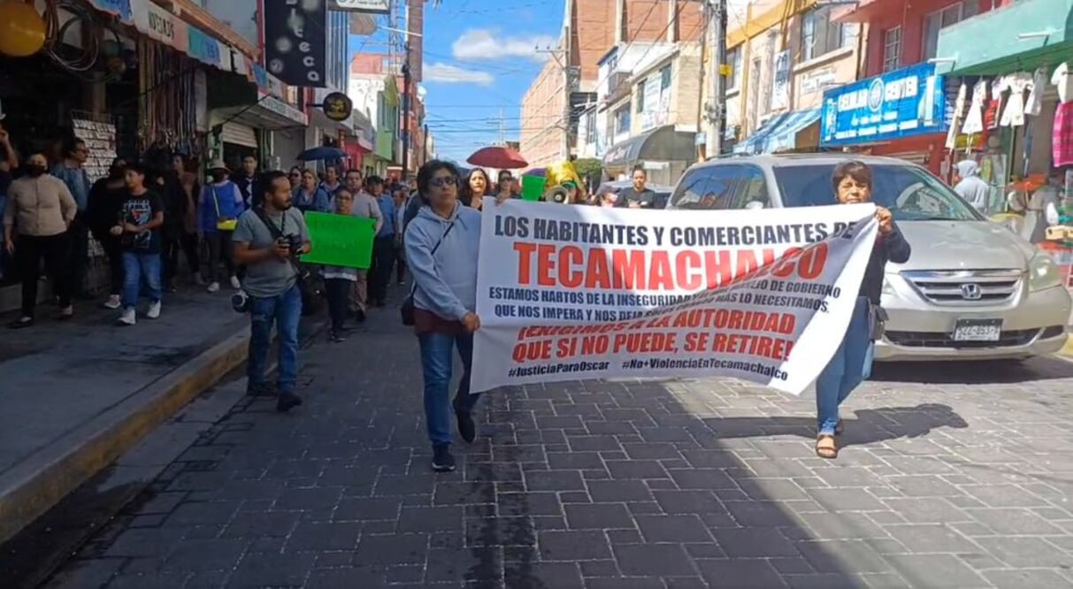 En el municipio de Tecamachalco hubo una manifestación para exigir seguridad | Foto: Captura Enlace Tecamachalco Al Momento