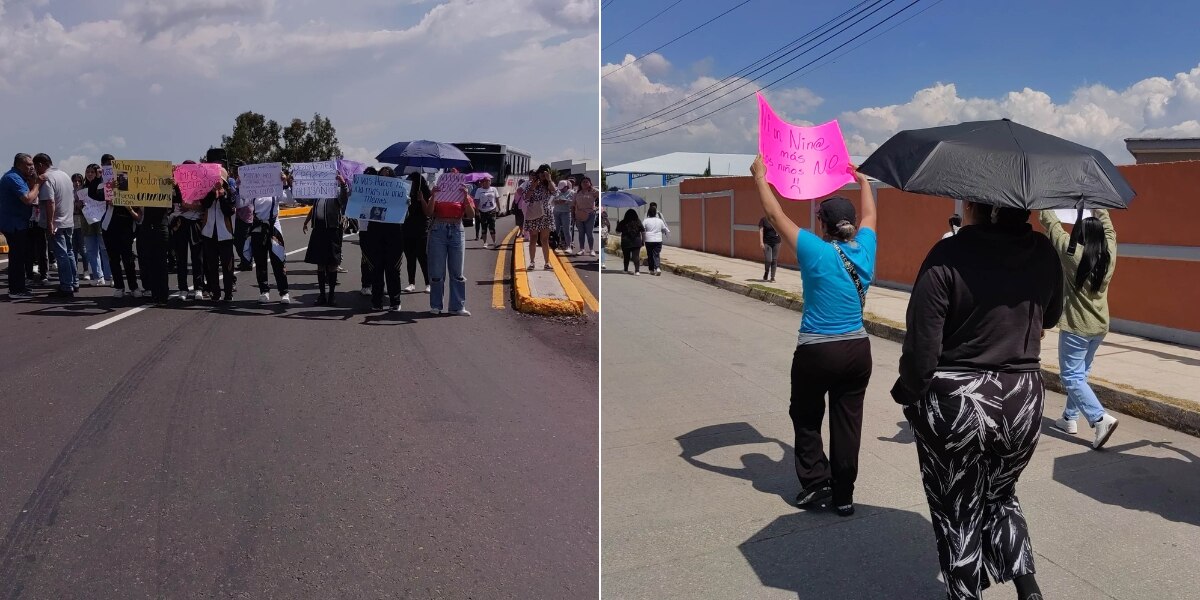 Manifestación en la presidencia municipal de Huejotzingo; exigen justicia para Alison