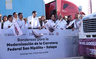 Armenta Mier encabeza banderazo de inicio a modernización de carretera federal San Hipólito-Xalapa