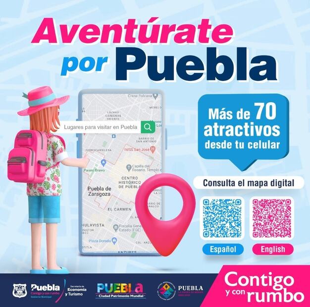 El Ayuntamiento de Puebla invita a recorrer este mapa digital.