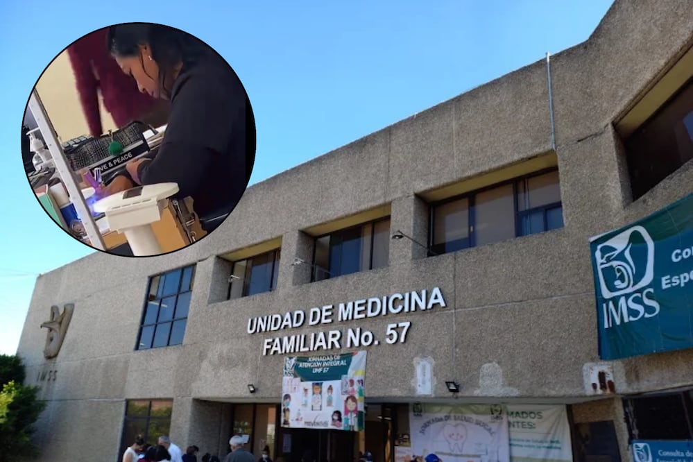 Una trabajadora del IMSS fue captada en video haciéndose un gelish | Foto: Captura de video X @Mr_Civico / Google Maps