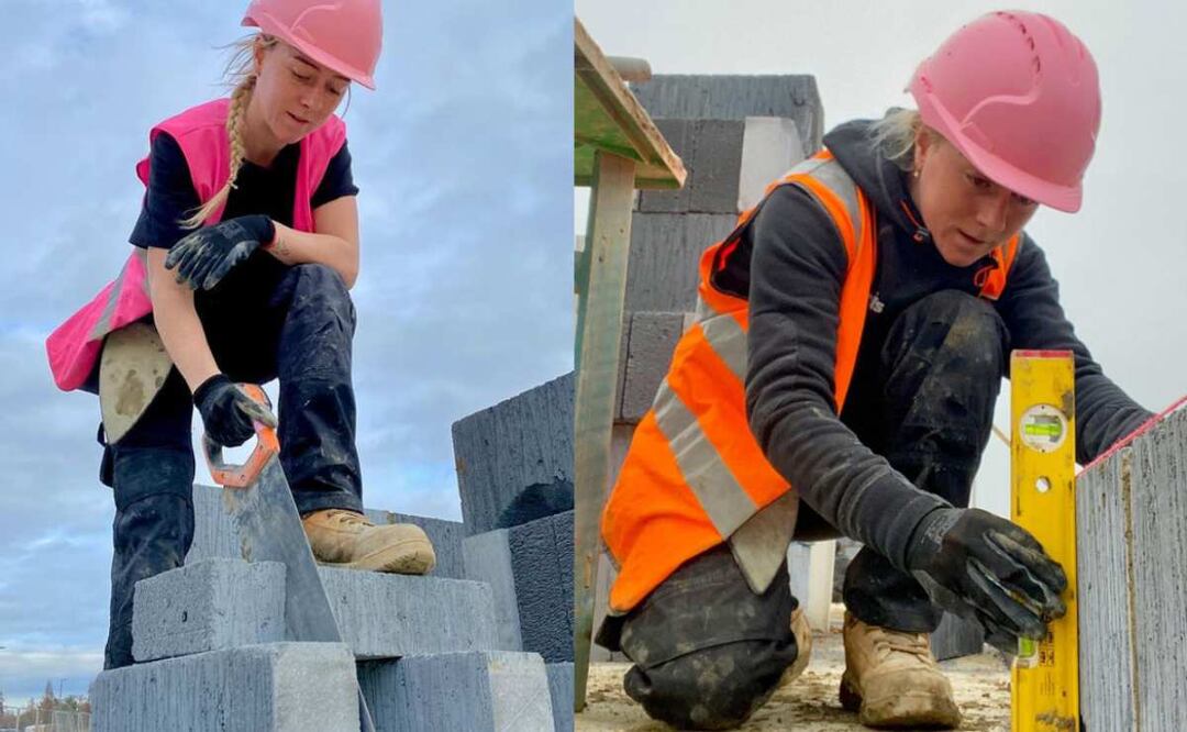 Mujer albañil se vuelve viral en TikTok por mostrar su trabajo. Captura de pantalla