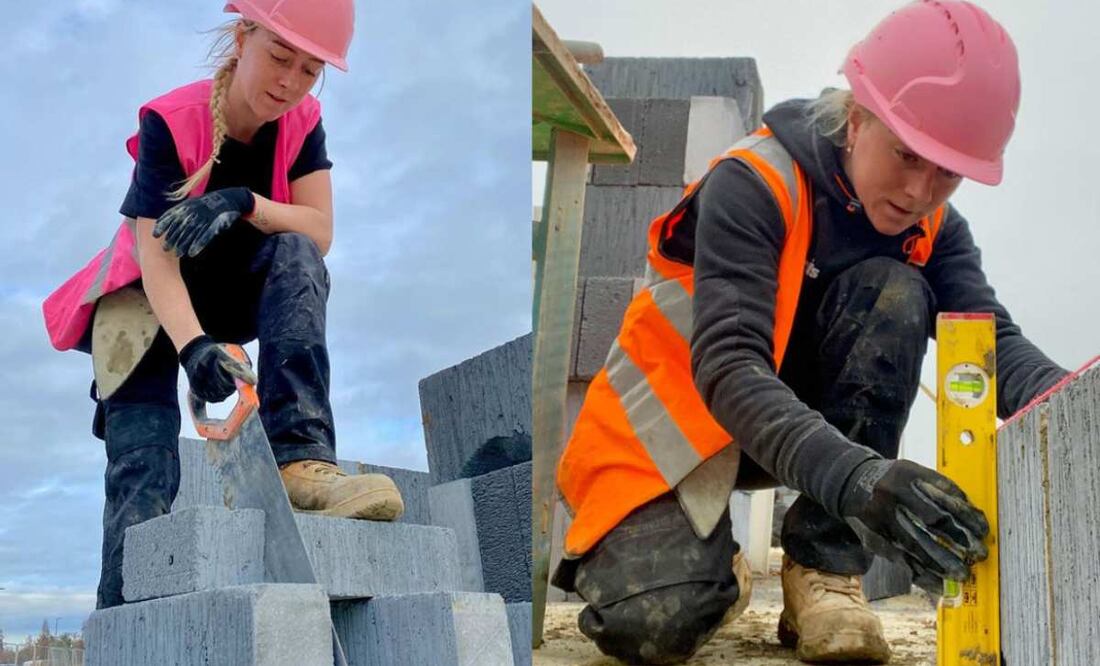 Mujer albañil se vuelve viral en TikTok por mostrar su trabajo. Captura de pantalla