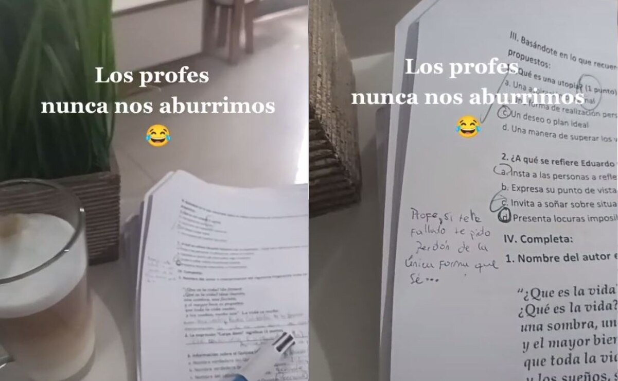 La divertida respuesta del alumno se volvió viral. Imagen: TikTok @profestiktokers