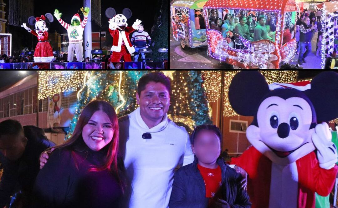 Omar Muñoz encabezó el encendido del árbol de Navidad | Foto: Ayuntamiento de Cuautlancingo