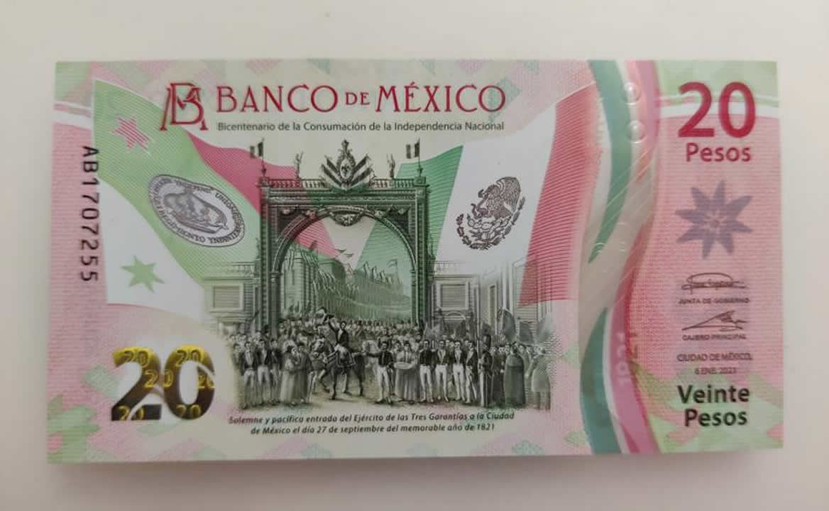 La vida útil de los billetes de 20 pesos terminará alrededor de 2025. Foto: Demian Magallán