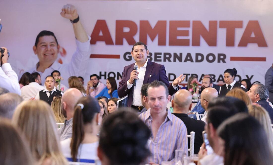 El candidato Alejandro Armenta destacó la seguridad como pilar fundamental para recuperar las inversiones | Foto: Especial