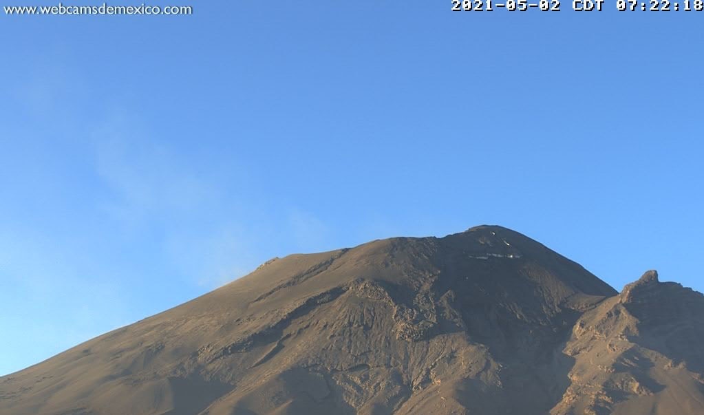 ¿Cómo amaneció hoy el volcán Popocatépetl? 2 de mayo 2021