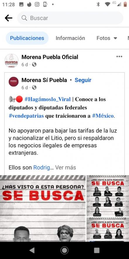 Morena-Puebla desobedece y mantiene campaña "Traidores a la Patria"