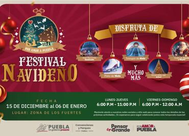 Estas son las actividades y horarios que tendrá el Festival Navideño “Por Amor a Puebla”