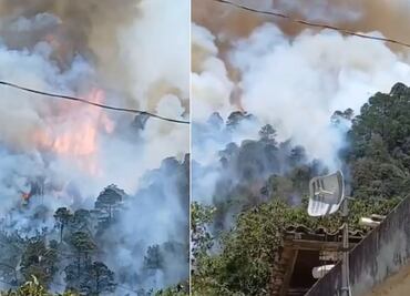 Evacúan a 15 familias por incendio en Coyomeapan