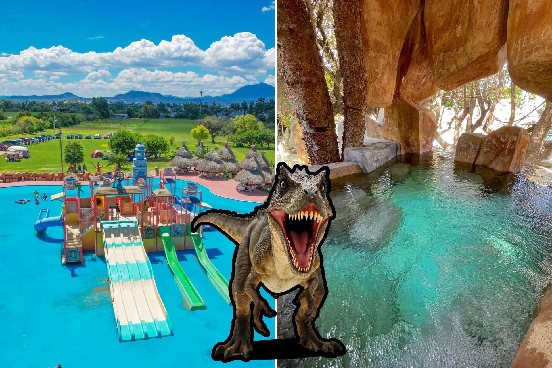 Así es el balneario jurásico de dinosaurios por menos de 200 pesos