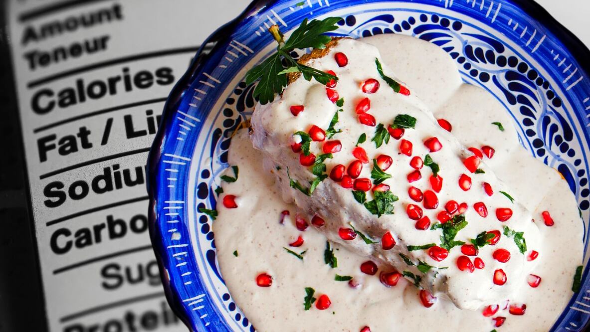 ¿Cuántas calorías tiene un chile en nogada capeados y sin capear?