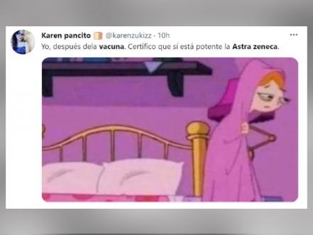 Con memes reciben los efectos secundarios de la vacuna AstraZeneca